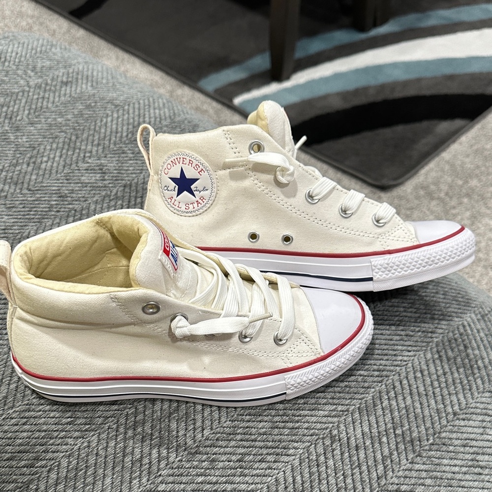 Converse Cream Mid Sneakers